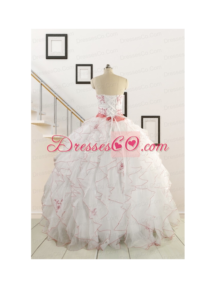 Pretty Quinceanera Dress with Appliques and Belt