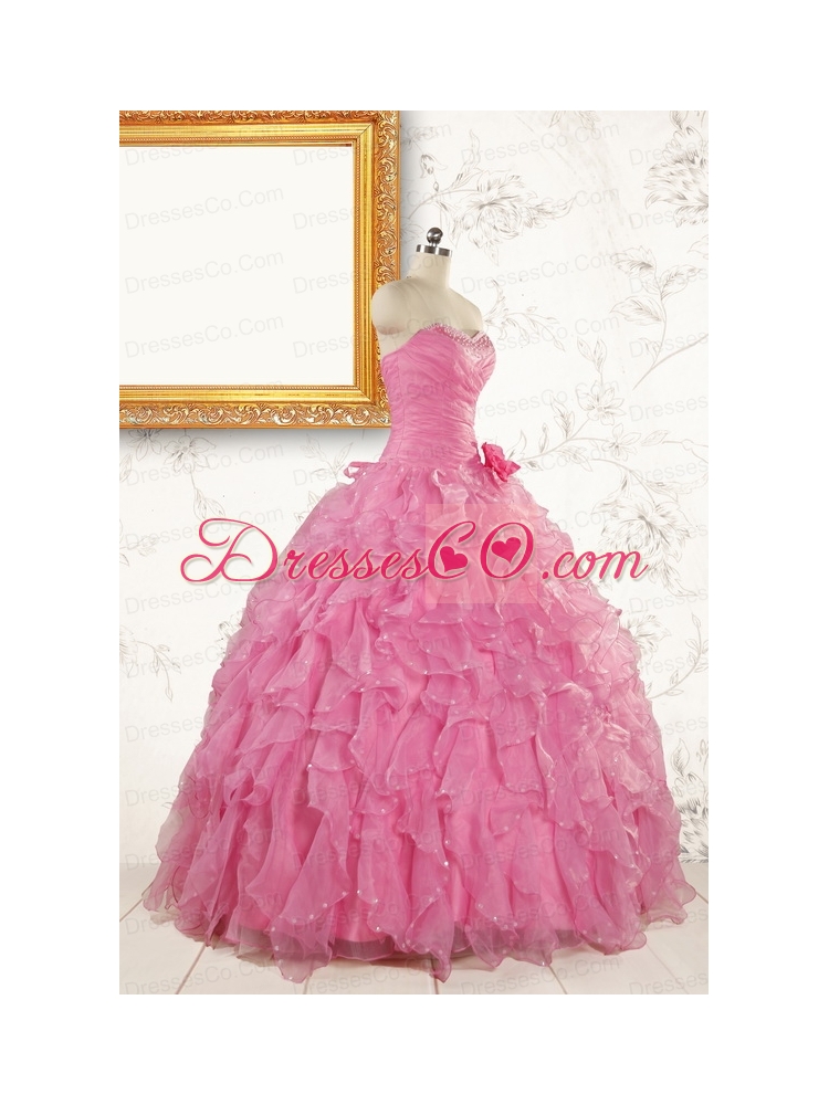 Pretty Beading Baby Pink Quinceanera Dresses