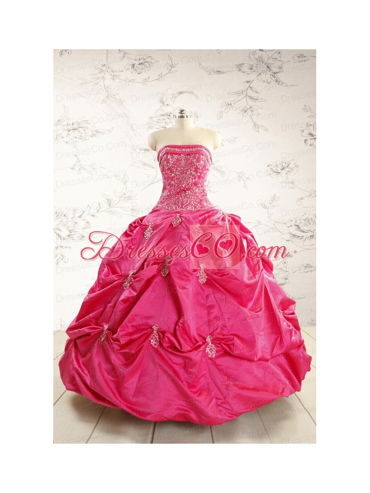 Beautiful Strapless Quinceanera Dress with Appliques