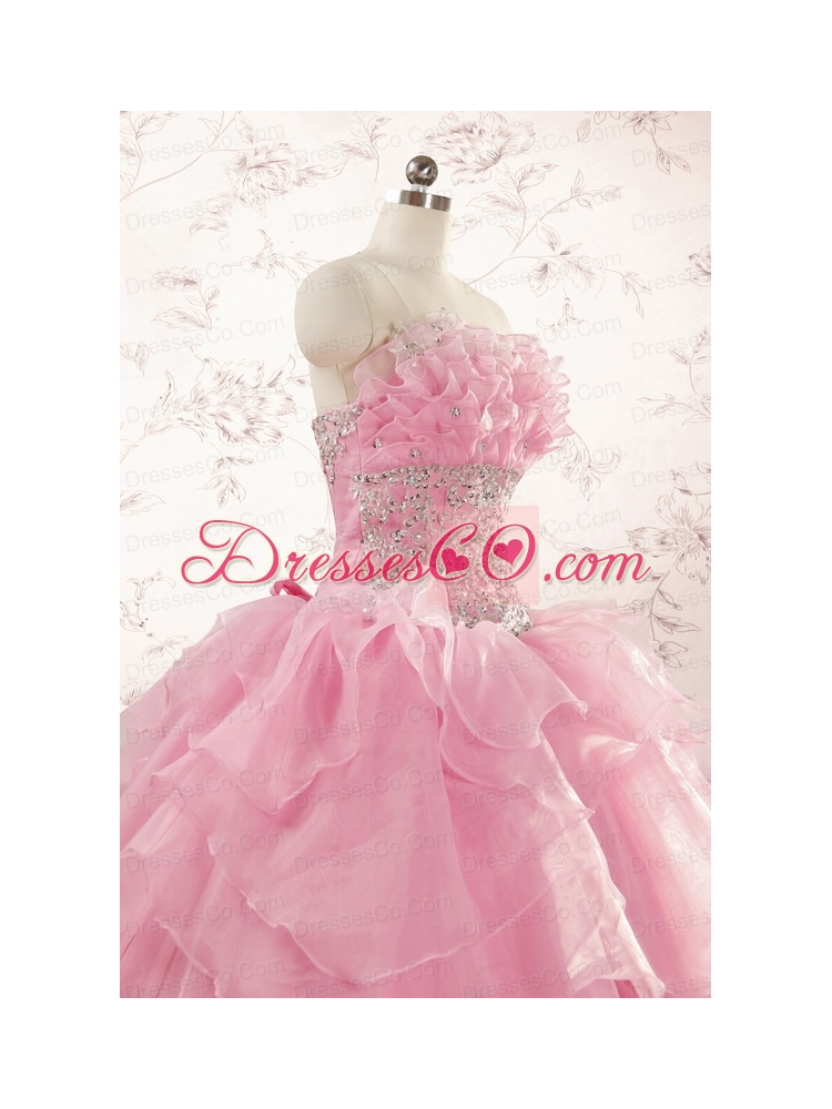 Pretty Appliques Baby Pink Quinceanera Dresses