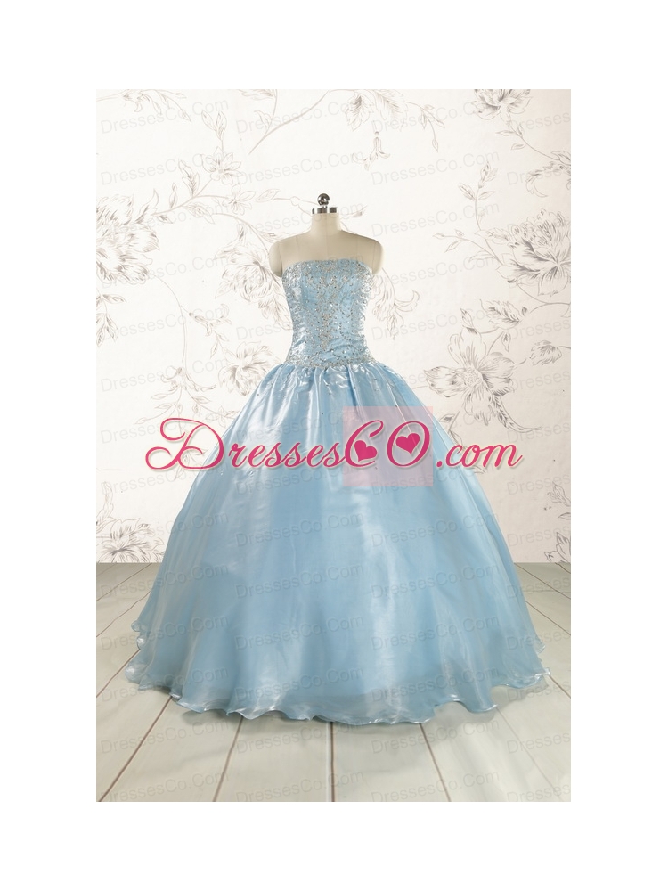 New Style  Strapless Sweet 15 Dress with Beading