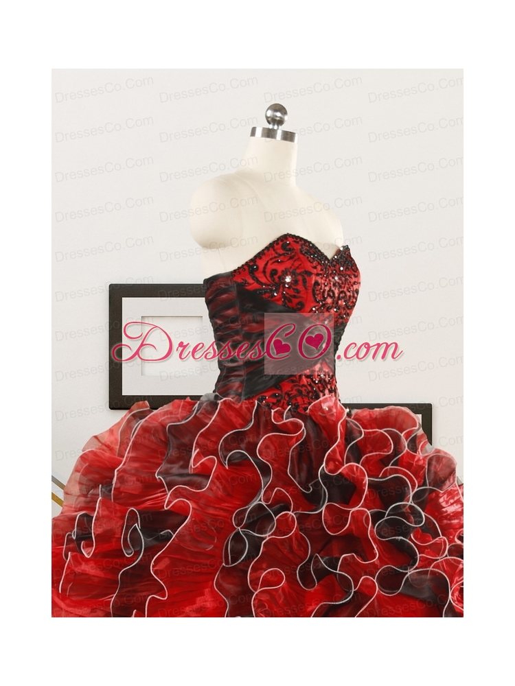 Unique Beaded Organza Quinceanera Dress in Multi-color