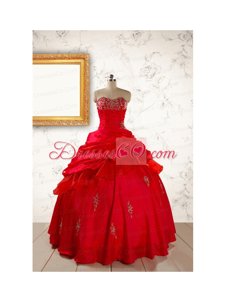 Beautiful Beading Quinceanera Dress in Red