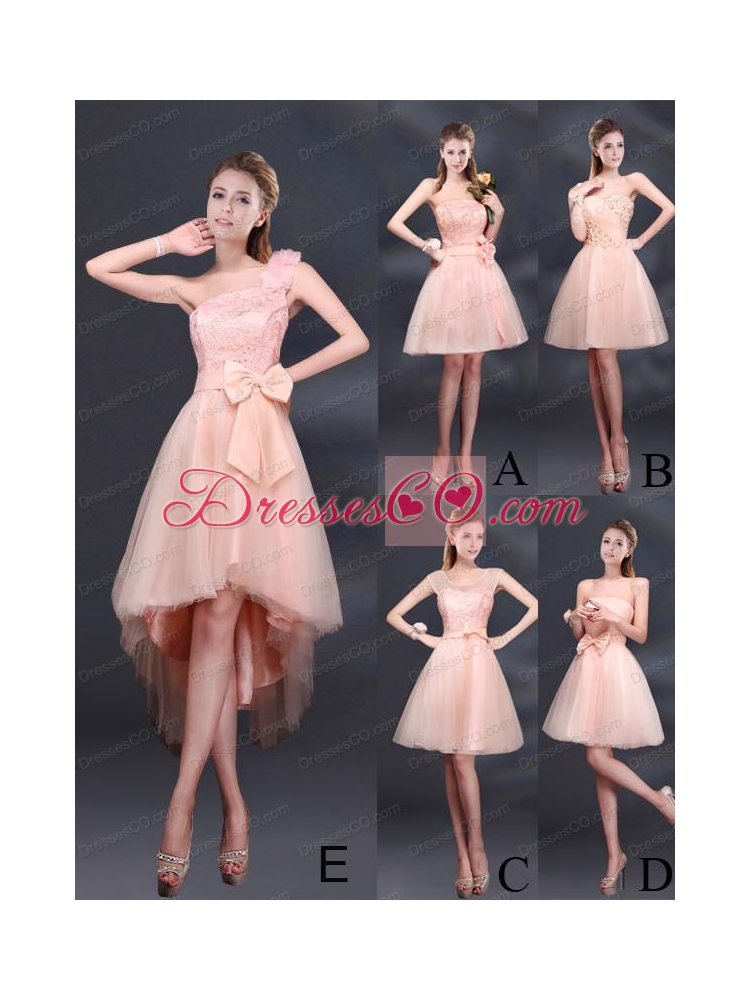 Lace Up Organza Bridesmaid Dress with A Line