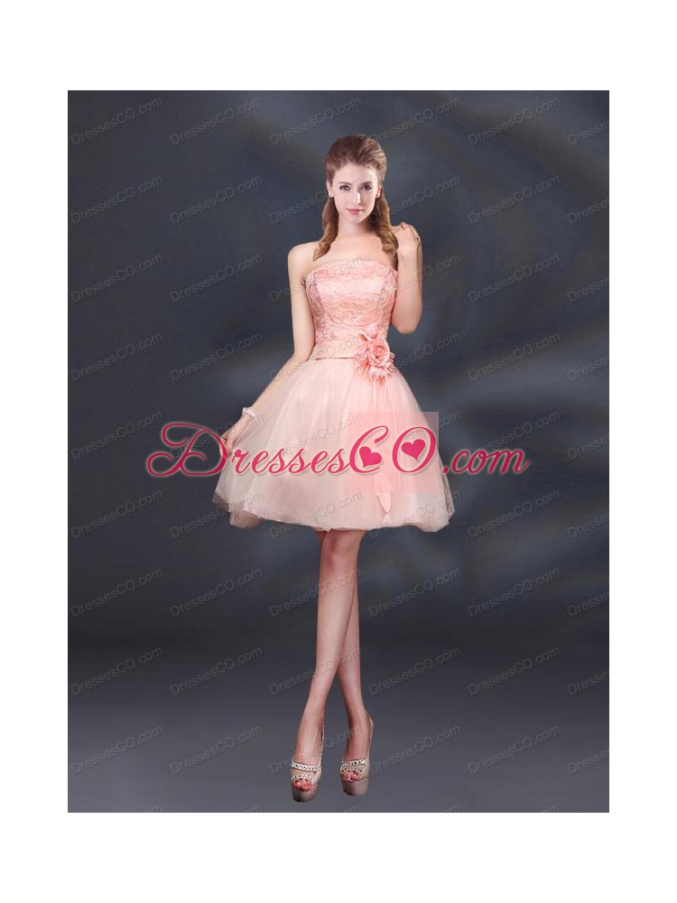 Lace Up Organza Bridesmaid Dress with A Line