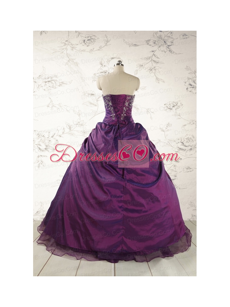 Modern Purple Appliques Quinceanera Dresses