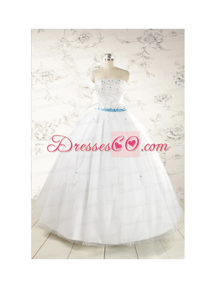 Appliques White Cheap Quinceanera Dress with Wraps for