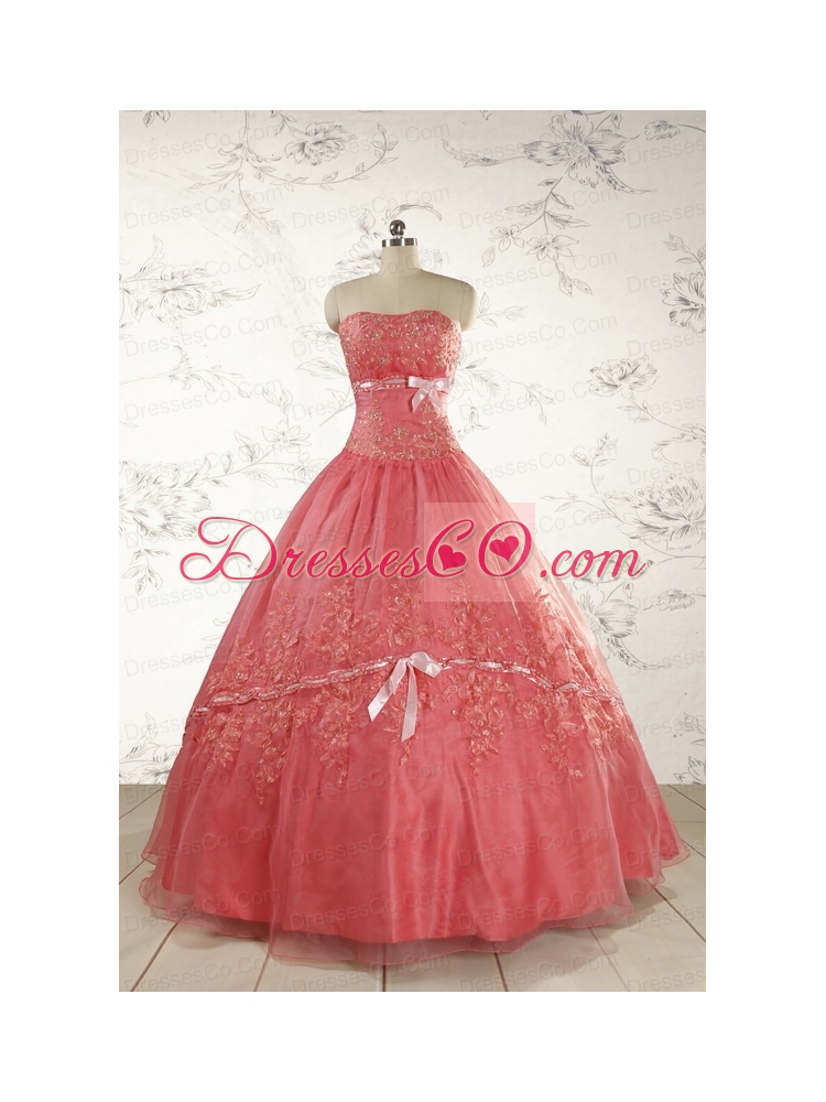 Brand New Appliques Sweet 15 DressWatermelon for