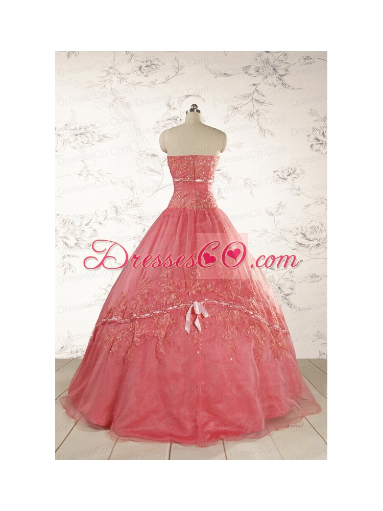 Brand New Appliques Sweet 15 DressWatermelon for