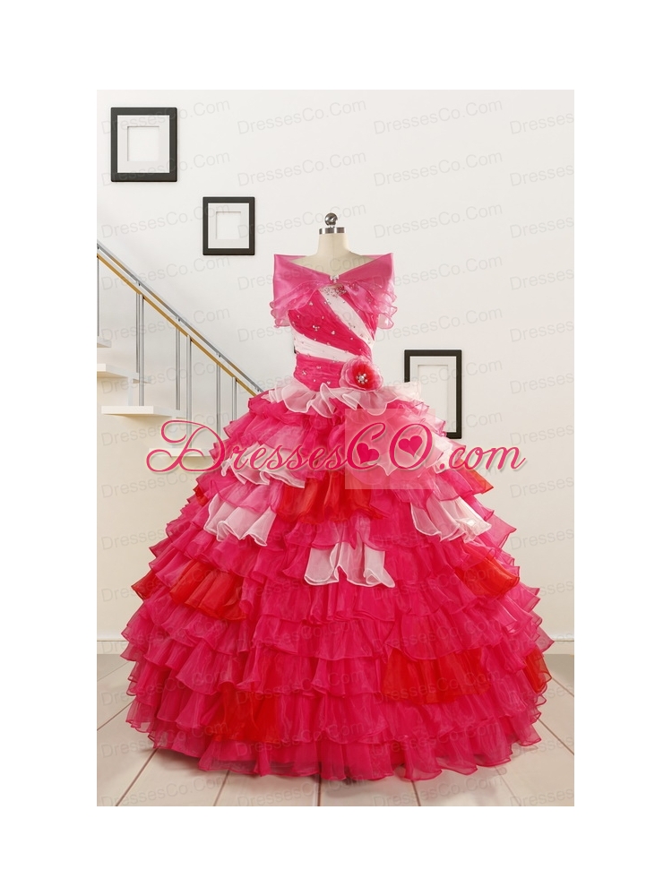 Cheap One Shoulder Beading Quinceanera Dress