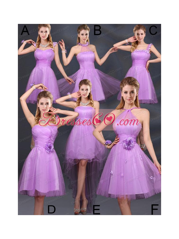 Elegant A Line Straps Lilac Bridesmaid Dress with Appliques