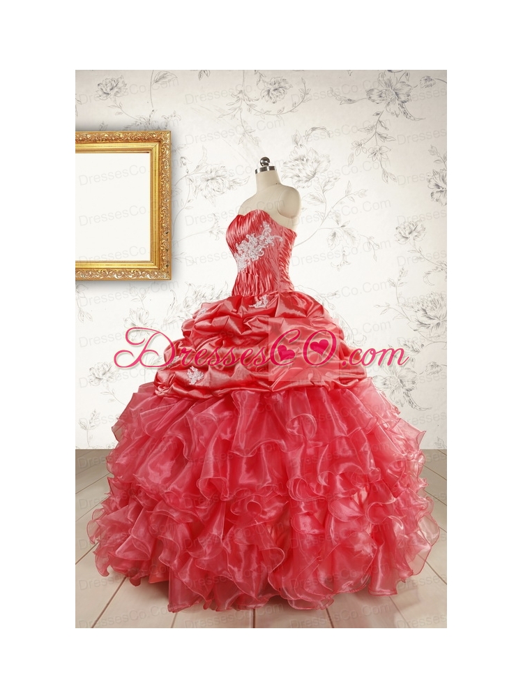 Luxurious Beading Quinceanera Dress in Watermelon