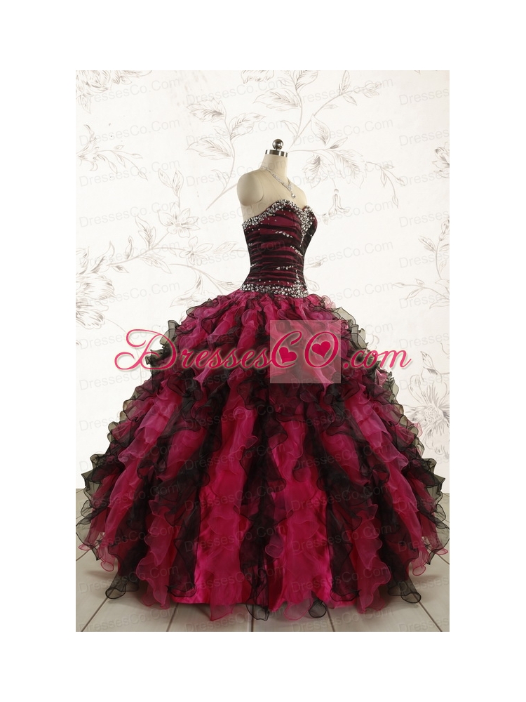 Perfect Beading Multi Color  Quinceanera Dress with Sweetheart