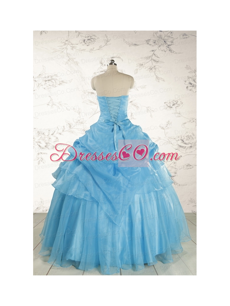 Pretty Aqua Blue Quinceanera Dress with Appliques for