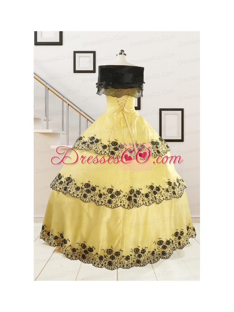 Pretty Ball Gown Appliques Quinceanera Dress for