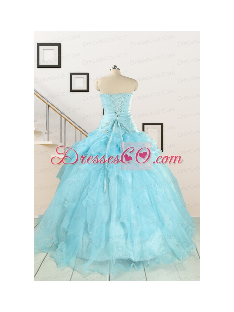 Elegant Aqua Blue Quinceanera Dress with Beading