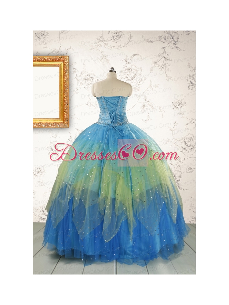 Unique Beading Quinceanera Dress in Multi-color