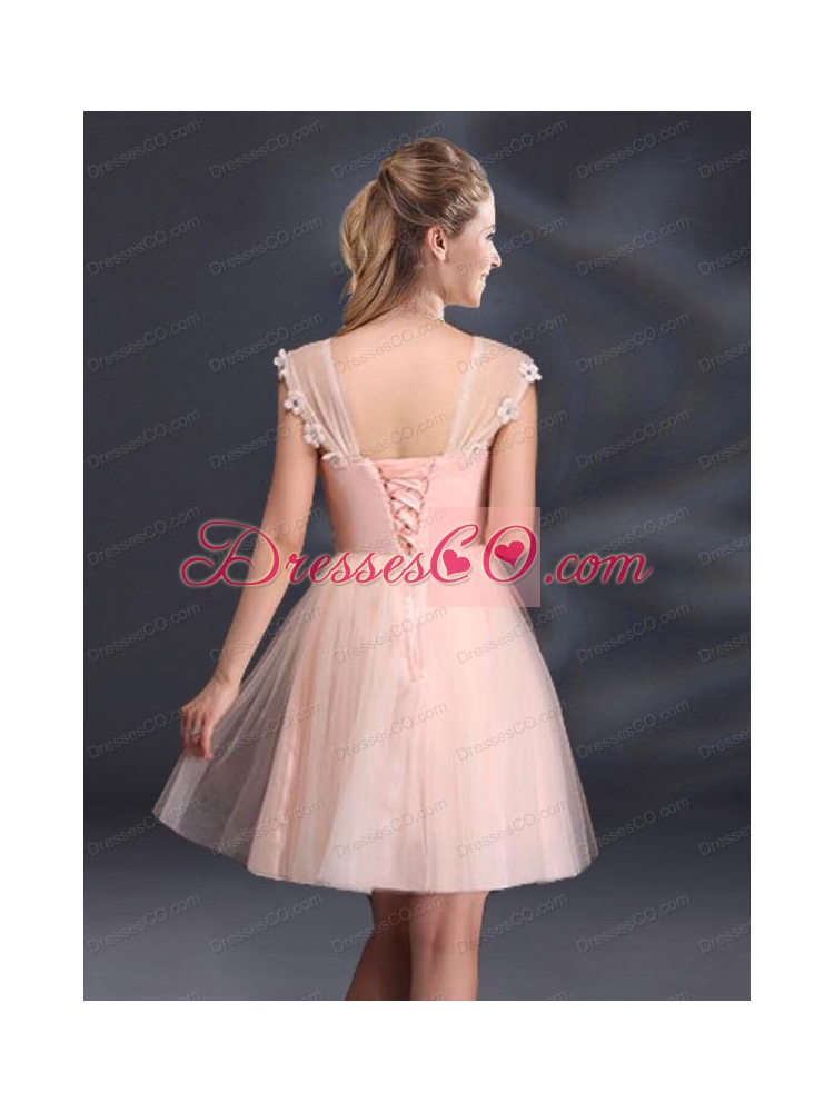 A Line Tulle  Sturning Bridesmaid Dress with Straps