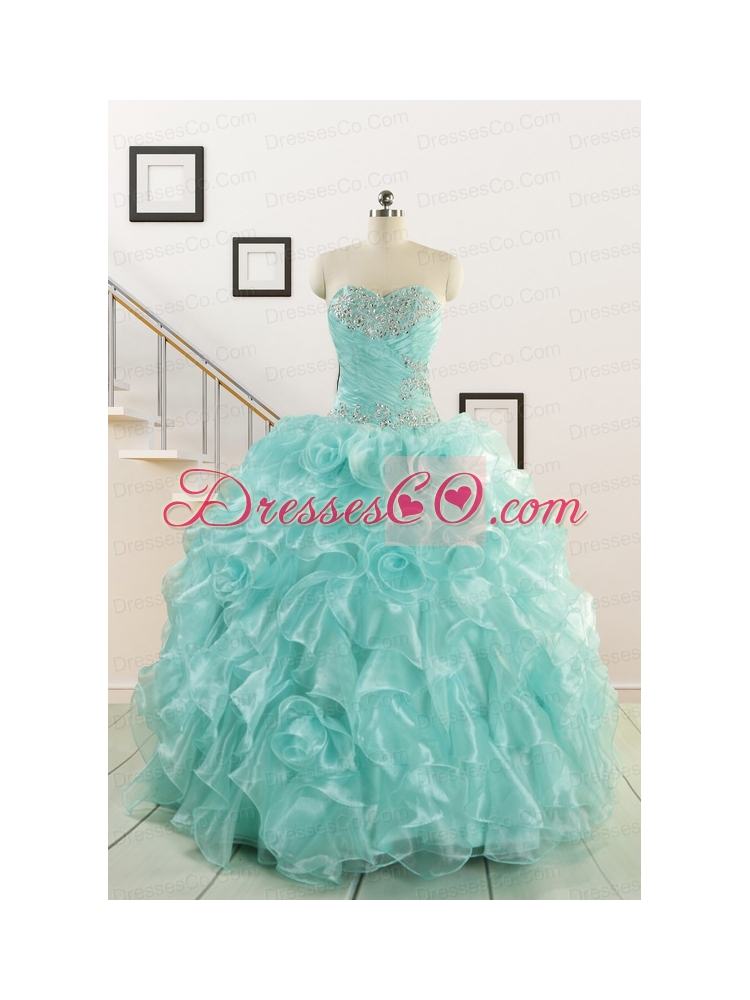 Apple Green Quinceanera Dress with Beading
