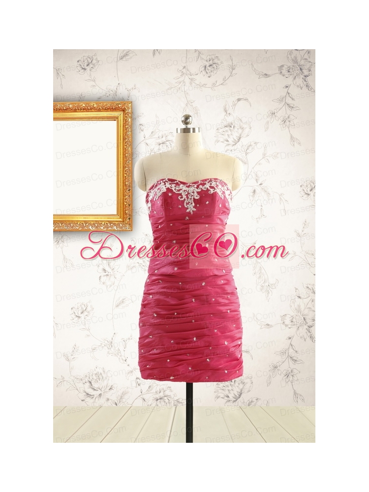 Appliques  Hot Pink Quinceanera Dress with Lace Up