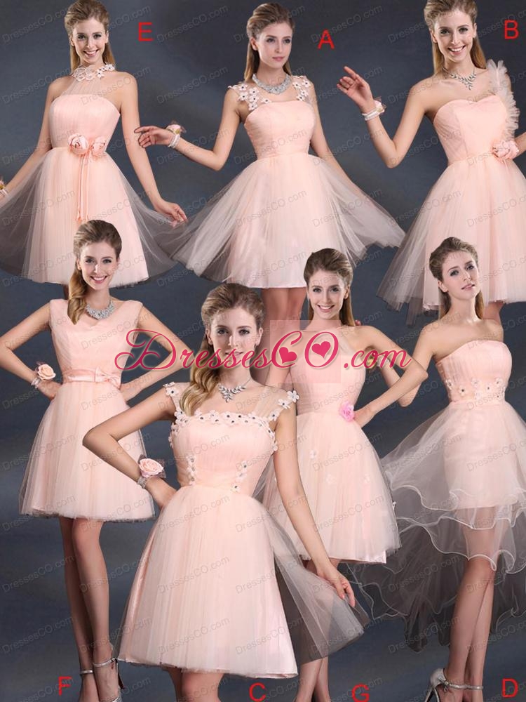Baby Pink Mini Length  The Most Popular Bridesmaid Dresses