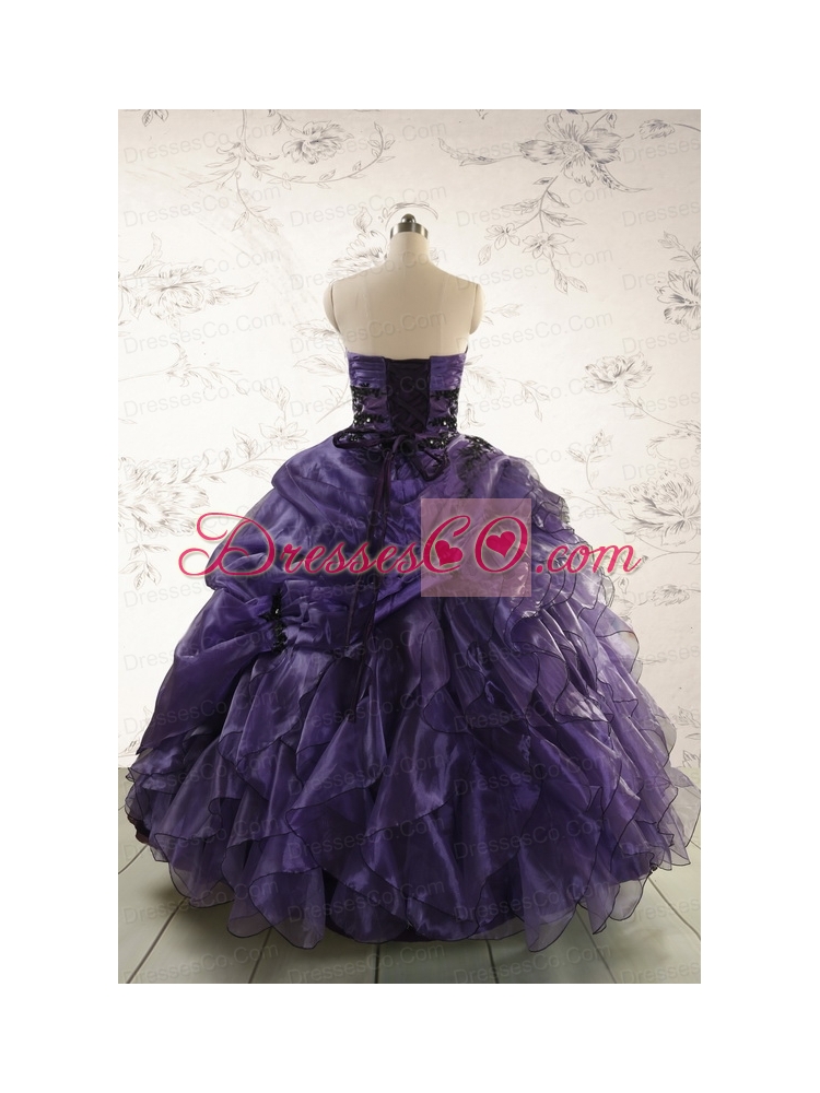 Elegant Appliques Purple Quinceanera Dress for