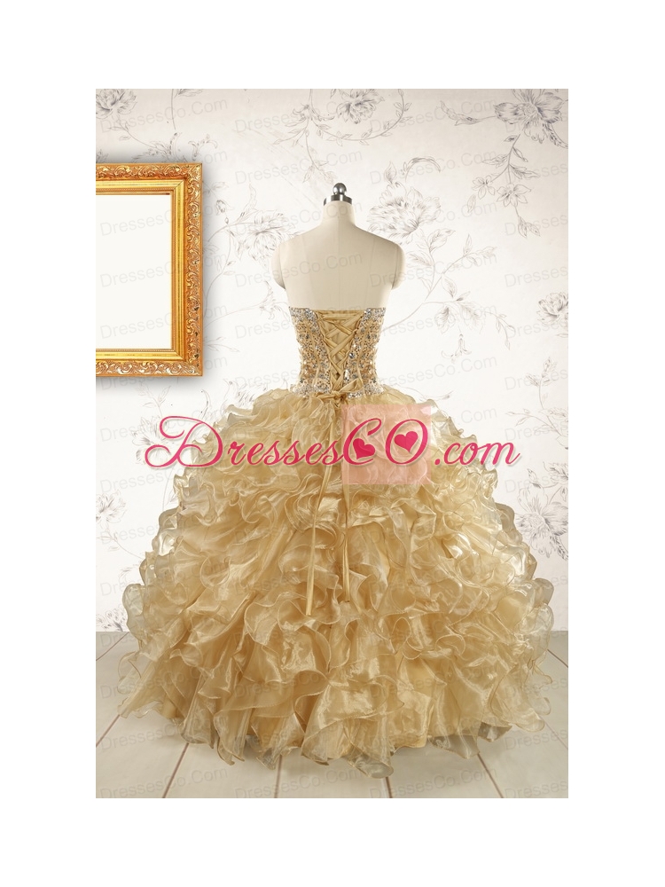Luxurious Champange Quinceanera Dress with Beading