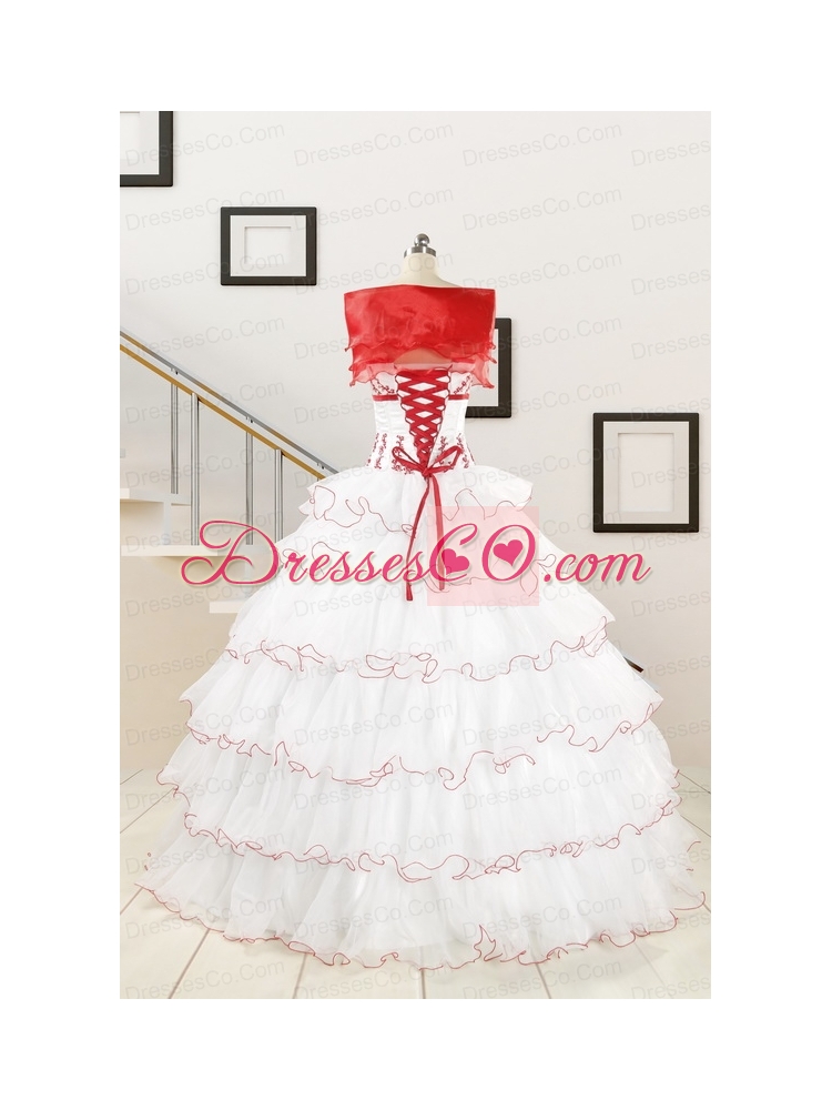 Popular White Sweet Sixteen Dress with Appliques