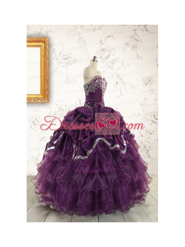 Pretty Purple Quinceanera Dress with Appliques For