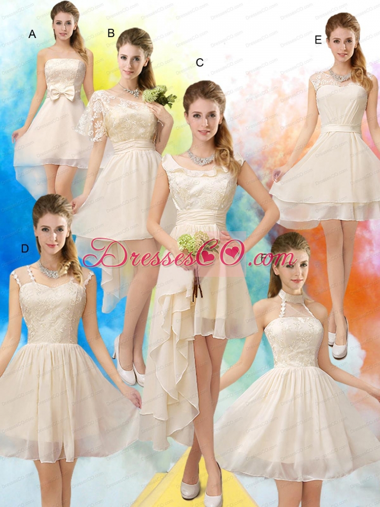 Straps Lace Sleeveless Bridesmaid Dress with Mini Length