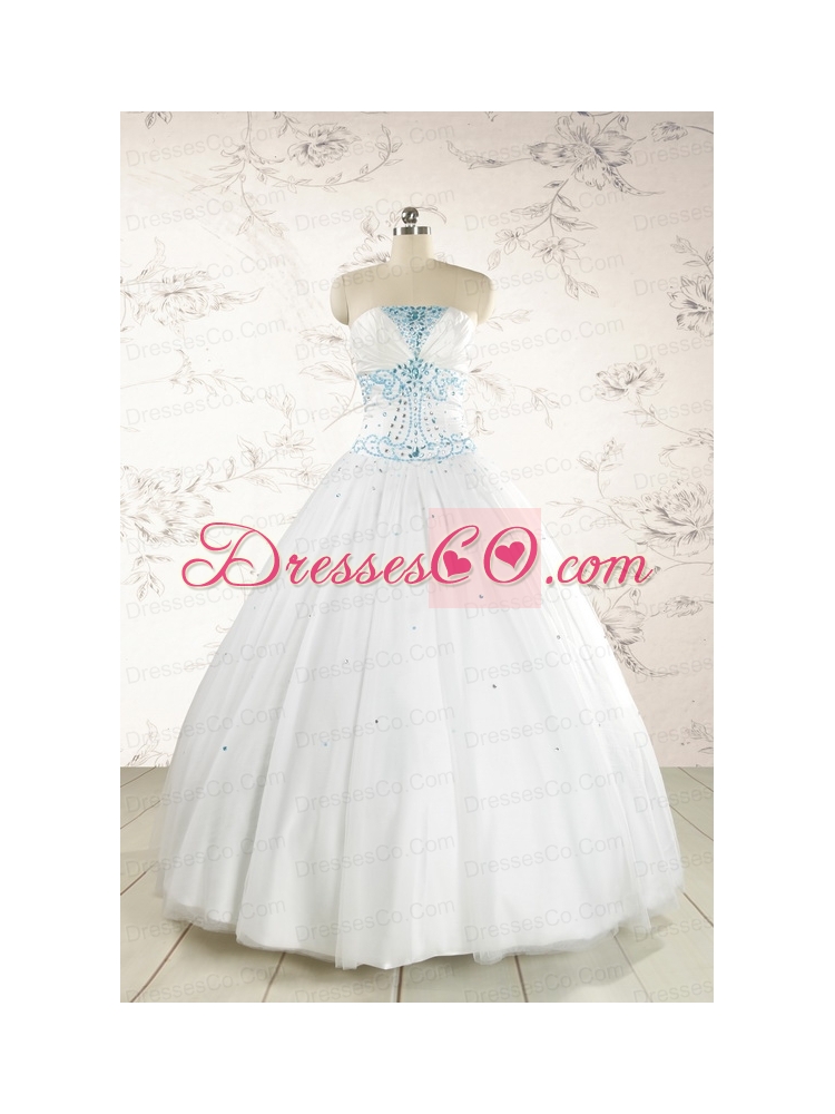 Beautiful Appliques and Beading White Quinceanera Dresses