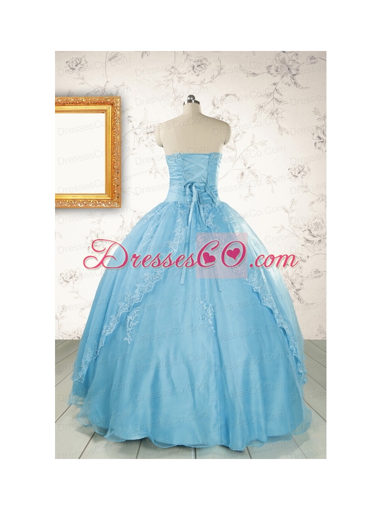 Puffy Beading Baby Blue Quinceanera Dress with Wraps