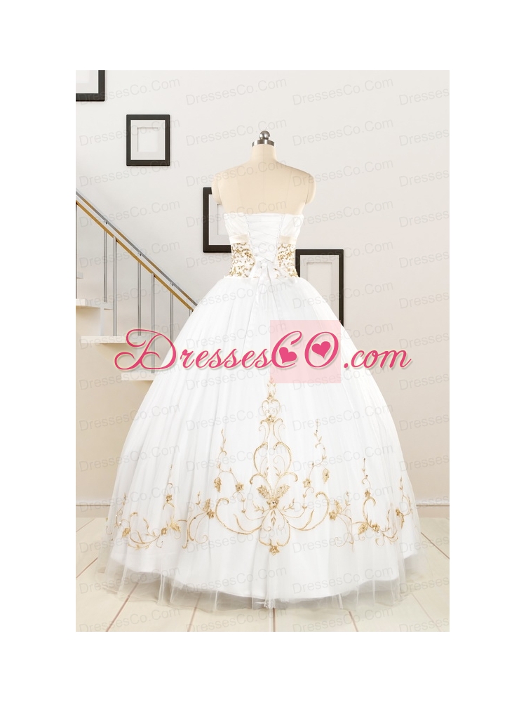 Spring Sweet Beading White Quinceanera Dresses