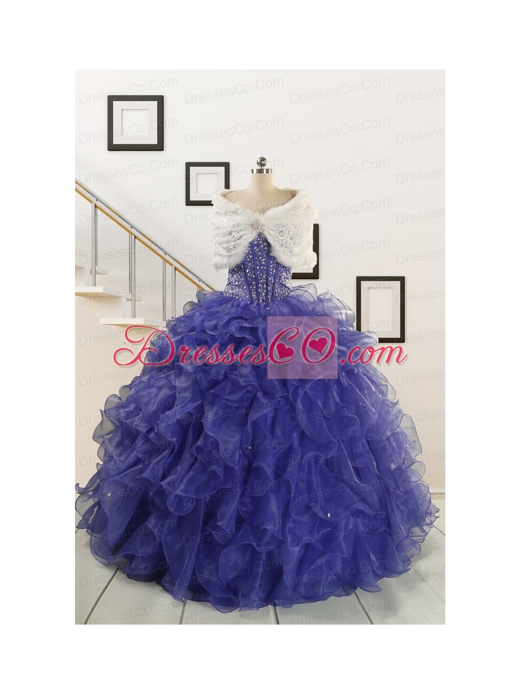 Ruffles Purple Quinceanera Dress with Wraps