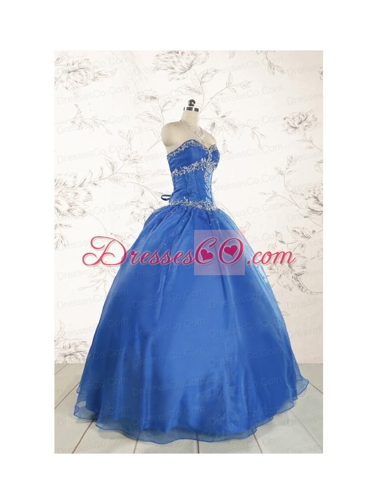 Cheap Beading Quinceanera Dress in Royal Blue for