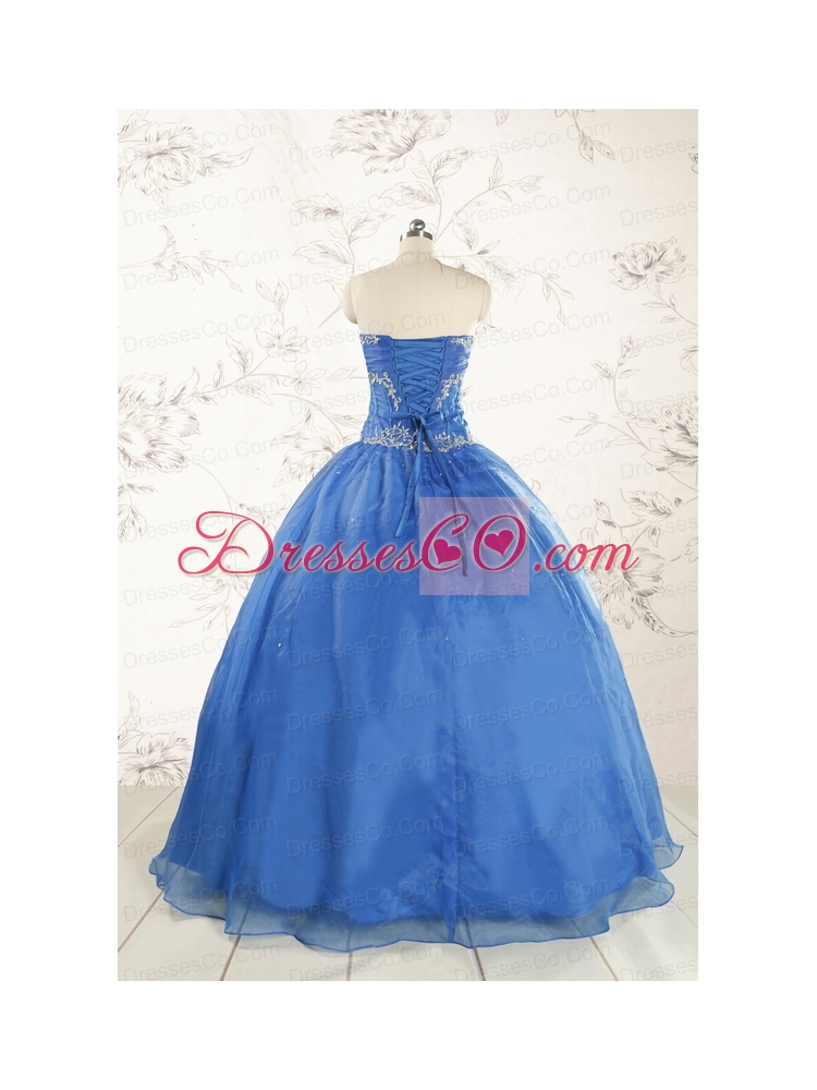 Cheap Beading Quinceanera Dress in Royal Blue for