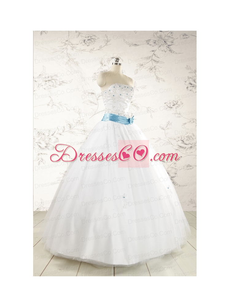 Discount White Quinceanera Dress with Appliques