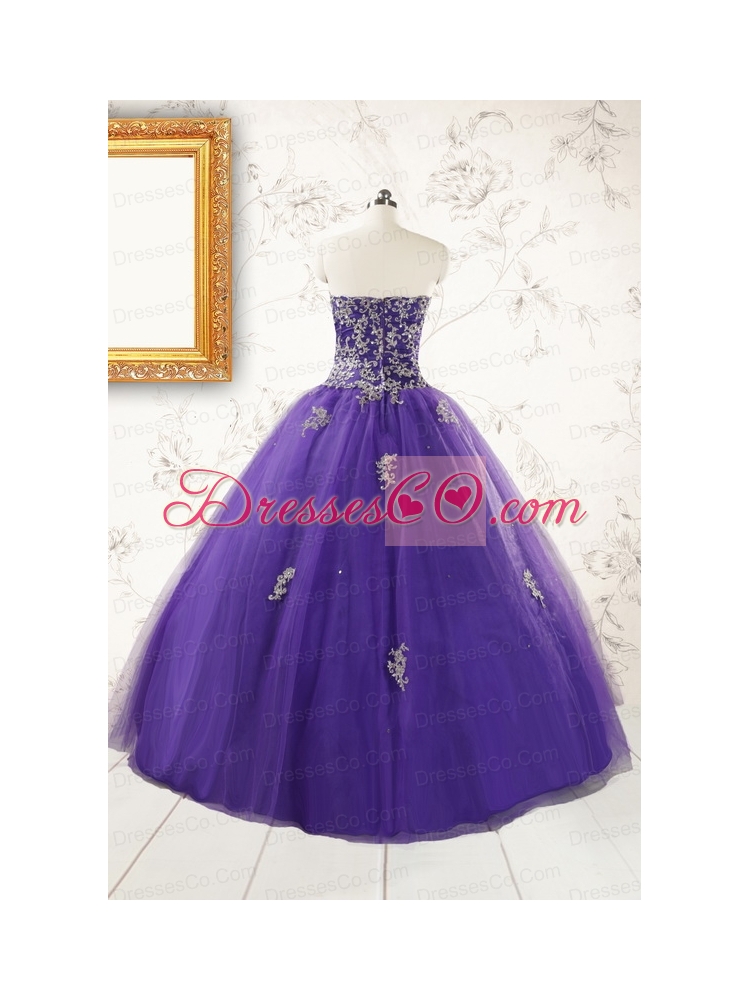 New Arrival Purple Quinceanera Dress with Appliques and Beading