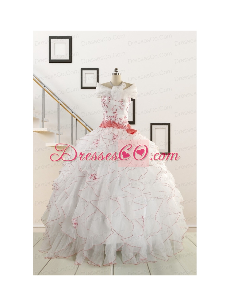Elegant Quinceanera Dress with Appliques and Belt