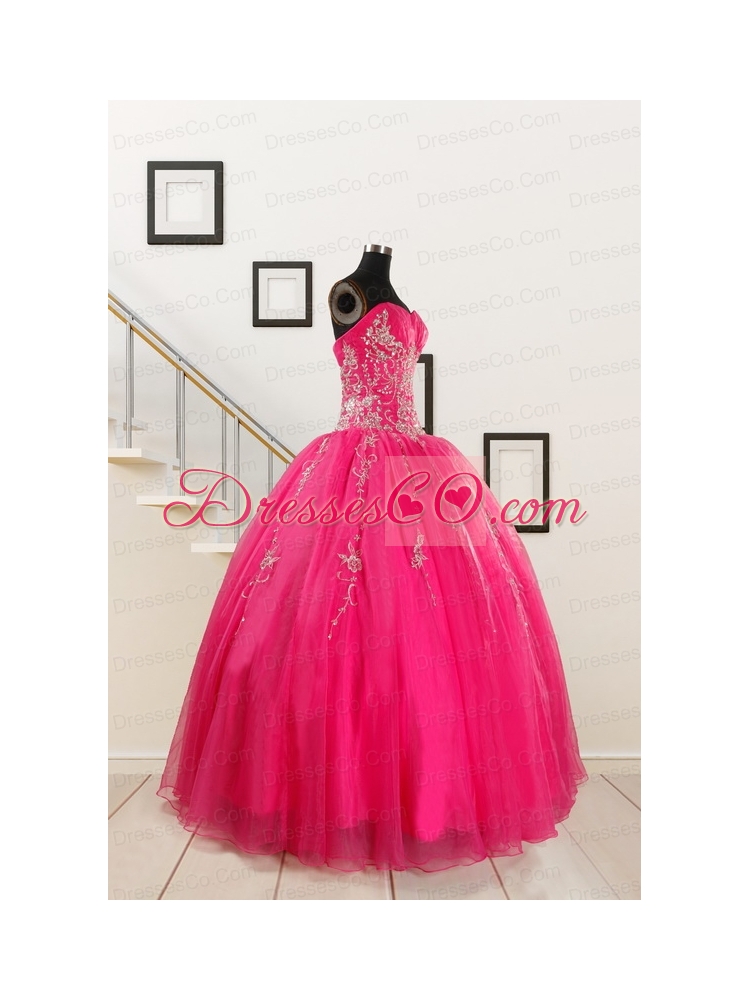 Pretty Hot Pink Quinceanera Dress with Beading