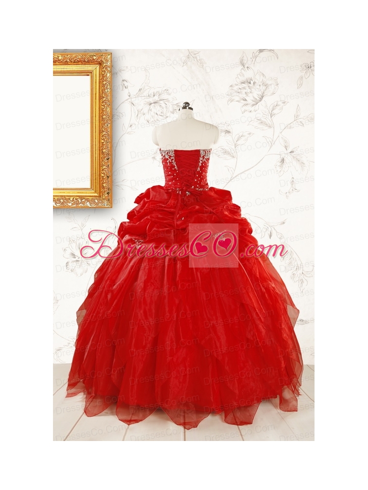 Ball Gown Beading  Prefect Red Quinceanera Dresses
