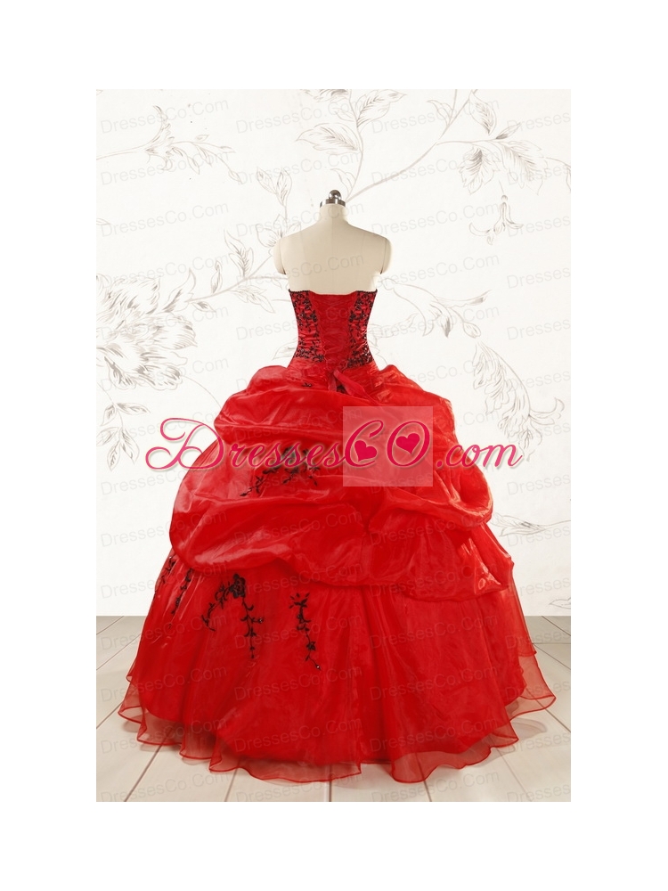 Top Seller Appliques Quinceanera Dress in Red