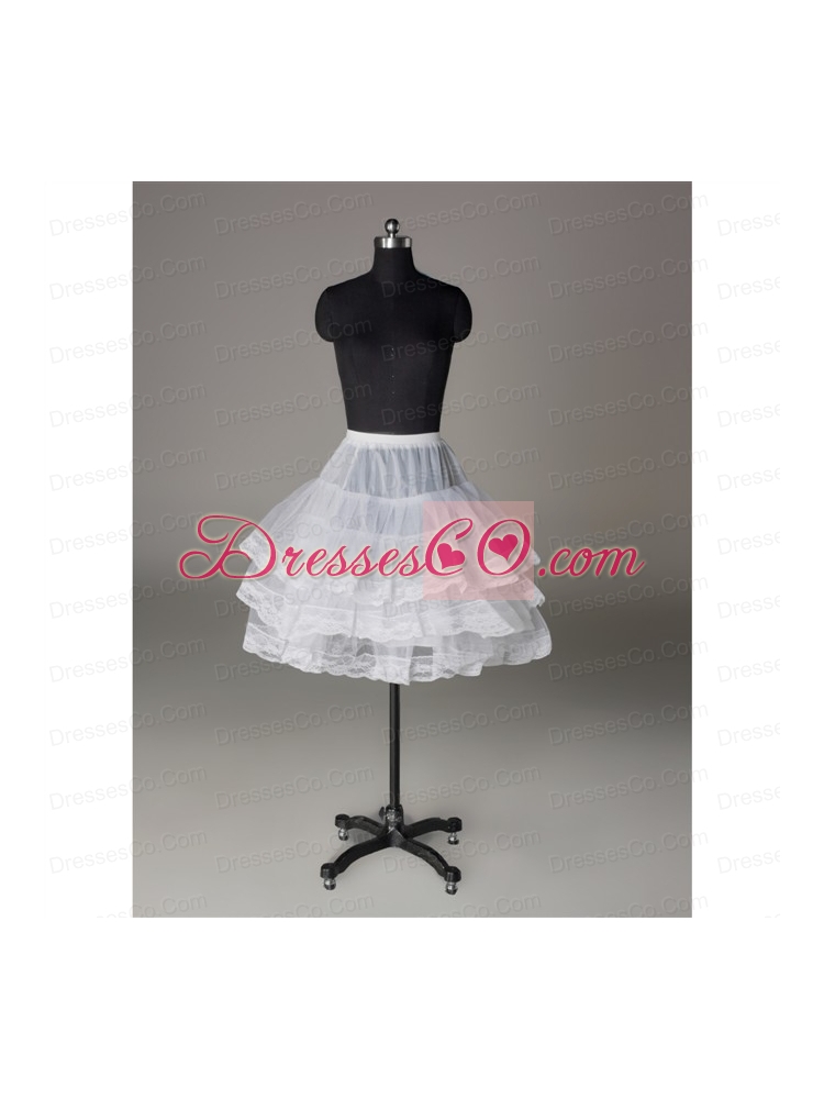 Custom Made Organza Mini-length Prom Petticoat with Lace