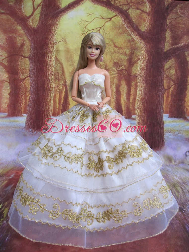 Perfect Wedding Clothes Embroidery Ball Gown Gown For Quinceanera Doll