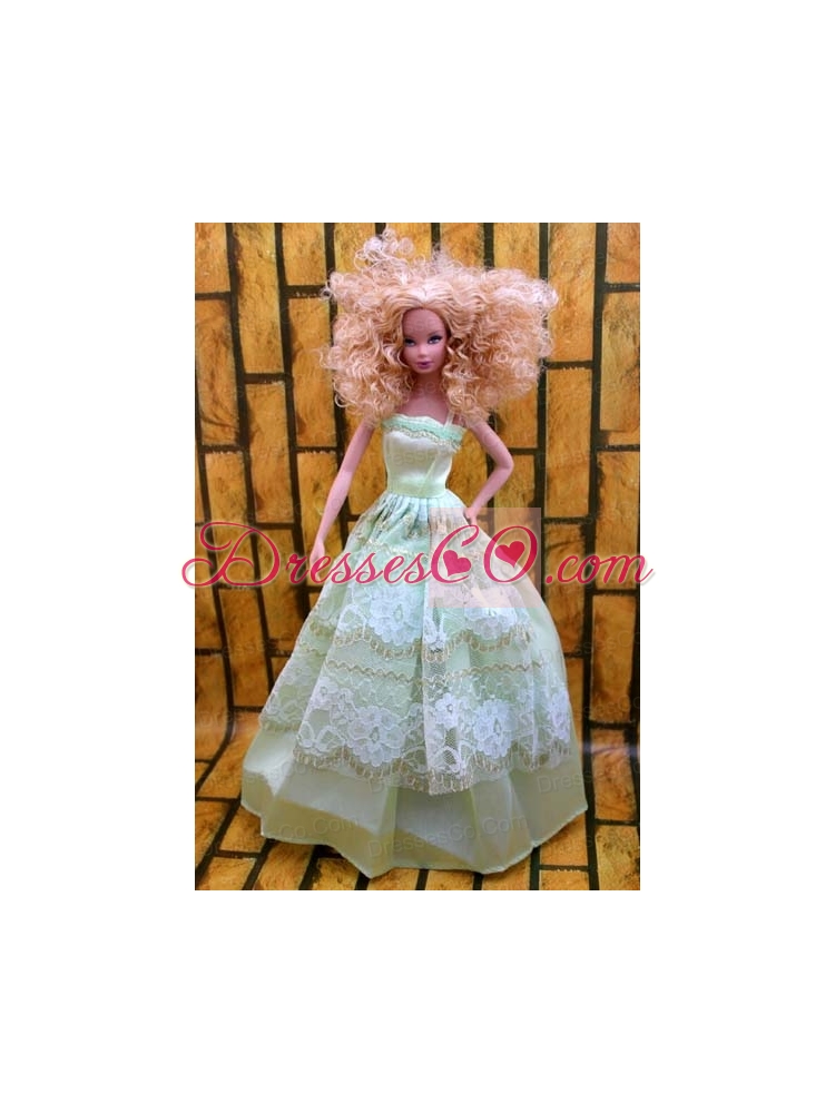 Cute Yellow Green Party Dress Made To Fit The Quinceanera Doll