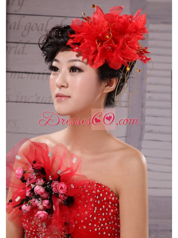 Red Sale Hat Flower Wedding Headpieces