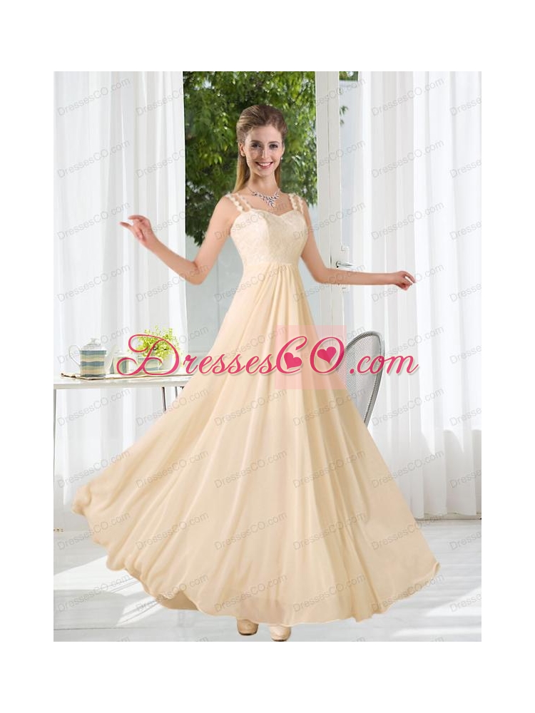 Straps Empire Bowknot Lace Bridesmaid Dress