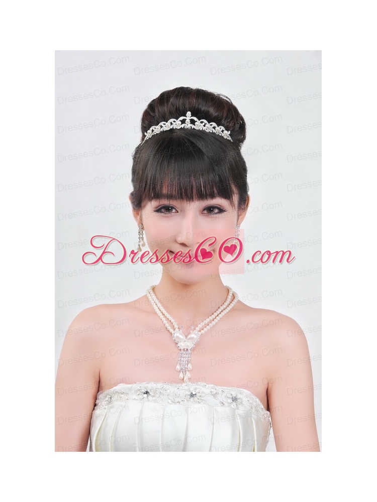 Gorgeous Alloy With Rhinestone Ladies' Necklace and Tiara