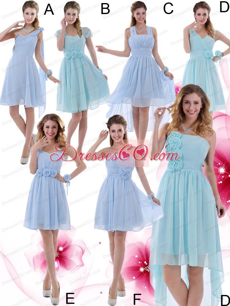 Hand Made Flowers Cap sleeves Bridesmaid Dress for