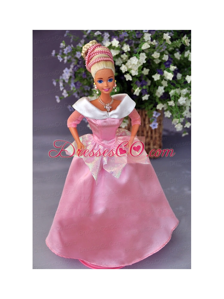 New Fashion Princess Pink Dress Gown For Quinceanera Doll